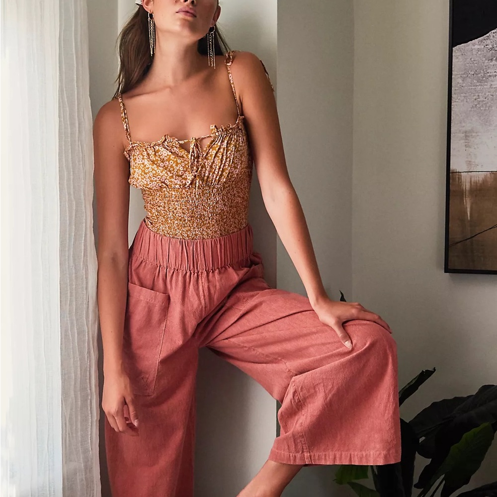 Free People Bardot Floral Bodysuit